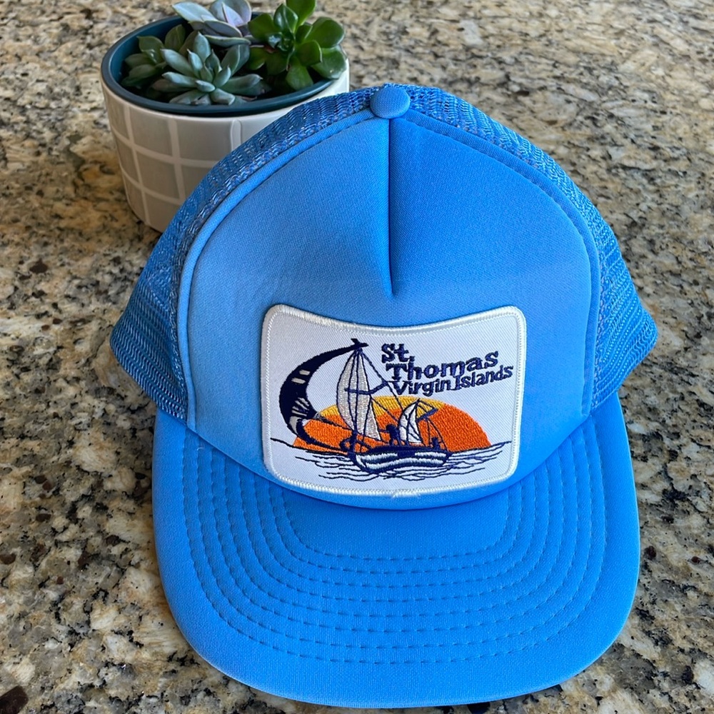 Nice Trucker Style Hat with Snap Back St Thomas Virgin Islands Embroidered Patch